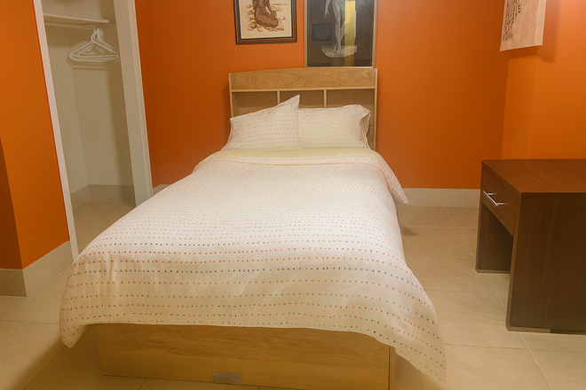 Bedroom A: $730 with Single sized bed - Private rooms for female in a shared basement at Victoria Park Avenue! Utilities included!