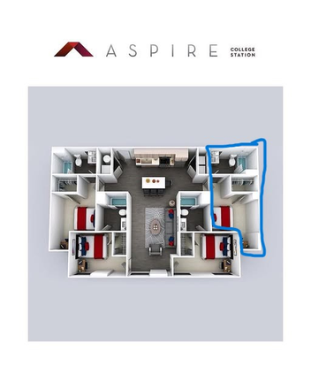 Largest room! - RENT DEAL! The Ion (formerly Aspire) - Spring/Summer 2026 lease - 1 bedroom/1 bath in a 4x4 - ma