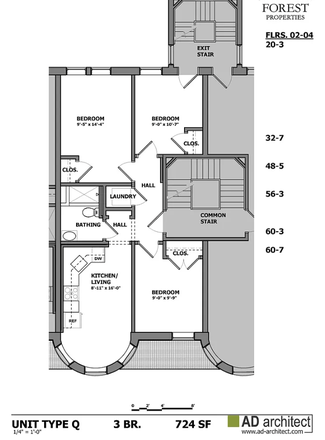 Floorplan - 4th Floor Apartment on Clearway Street in the Back Bay Area