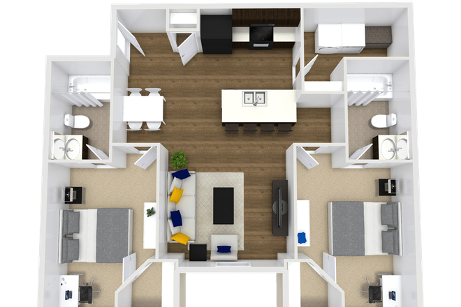 2B2B FLOOR PLAN! - 2b2b furnished apartments available!