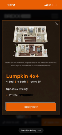 floor plan - Brexx at Blacksburg