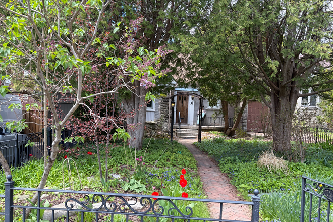 View of house from Street - Unfurnished three bedroom house, plus one bedroom basement apartment; Lovely large gardened yard