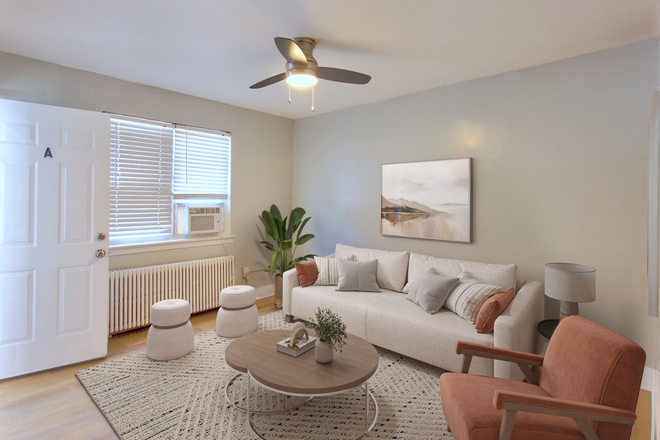 unit a living room - Renovated, 1 bedroom in private 2 unit building close to HU campus!