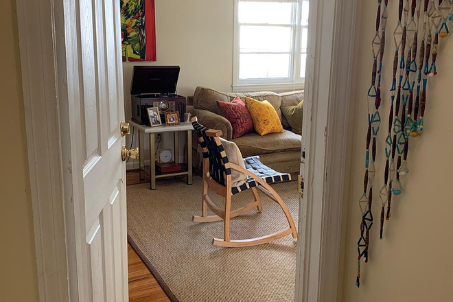 look from bedroom into living room - 121 Beaufain, high ground: Walking distance to MUSC and the Battery for sunsets in historic district House