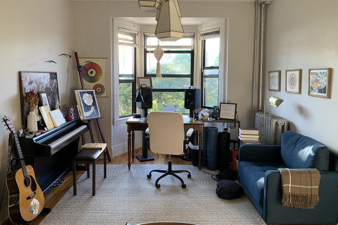 Living Room - 1 Bedroom Apartment at 60 Fenway - Available 1/1/26 - Close to Campus!