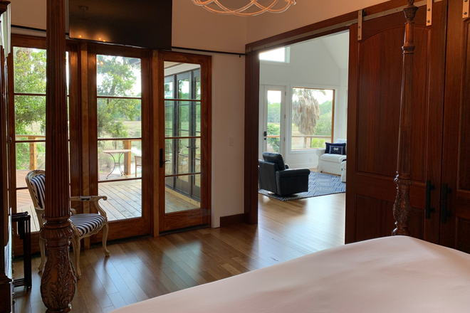 View from Master King bed - Charleston Treehouse