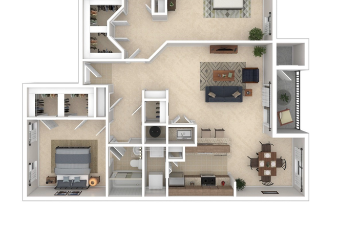 Layout of full unit - Mizner Court Apartments