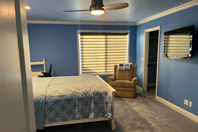 Bedroom from entrance - Private bedroom/bathroom in quiet neighborhood 2.1 miles from UCI