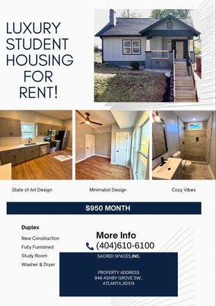 Flyer - STUDENT HOUSING close to MARTA