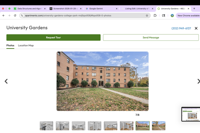 outside view - Graduate Gardens, close to campus, near college park metro station