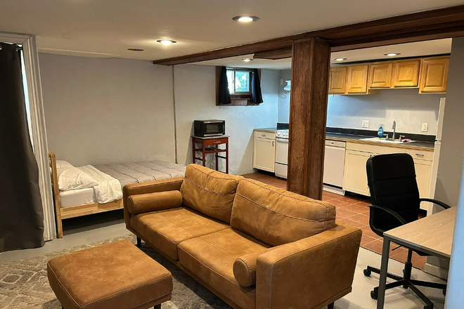 Living room - Walk to Campus: Studio apartment, fully furnished