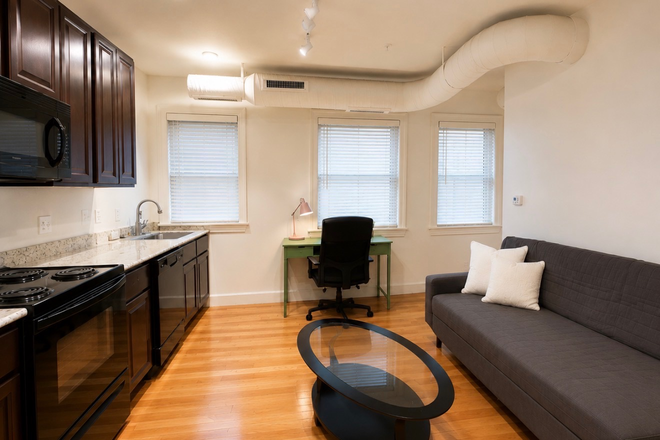 Living room / Kitchen - University West Apartment