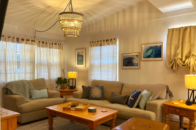 Living room - $200 first month discount-Dog-Friendly 3BR 1Bath House-Fenced Yard, Parking & Laundry Furnished/not.