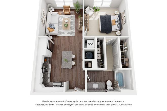 Floor Plan - Governors on North Henry — 1B/1B Sublet