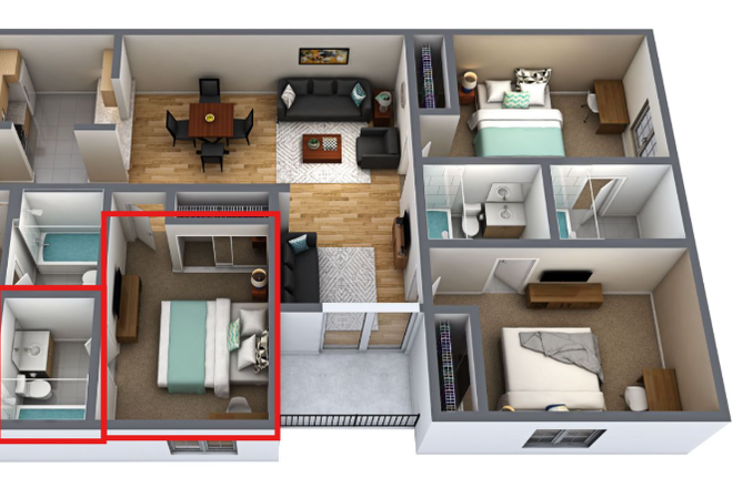 floorplan - 1st Floor! UCF Knights Circle Private Room + Private Bathroom, 4x4– $960 – Relet ASAP Apartments
