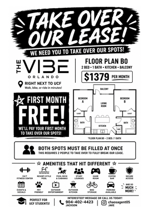 flyer - 2 spots - Vibe Orlando Sublease (first month free)