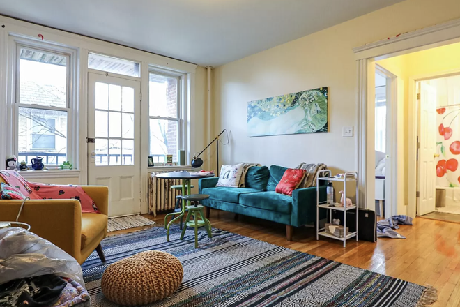 living room - Sunny Allston 2 bed with private deck - available Sept 2026 Apartments