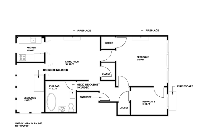 Floor Plan - Close to UC campus with lots of Historic Charm! Apartments