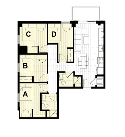 floor plan - Hub State Street Apartments