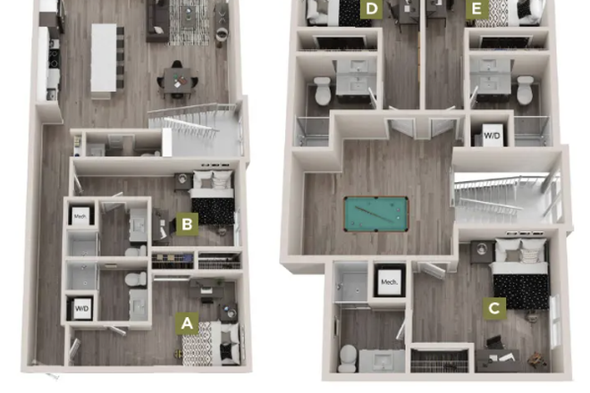 Bedroom, kitchen, living room, bathrooms - The Cloisters Apartments