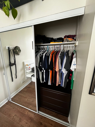 Closet - Entire Unit 1-Bedroom 1-Bathroom Furnished With Parking Spot
