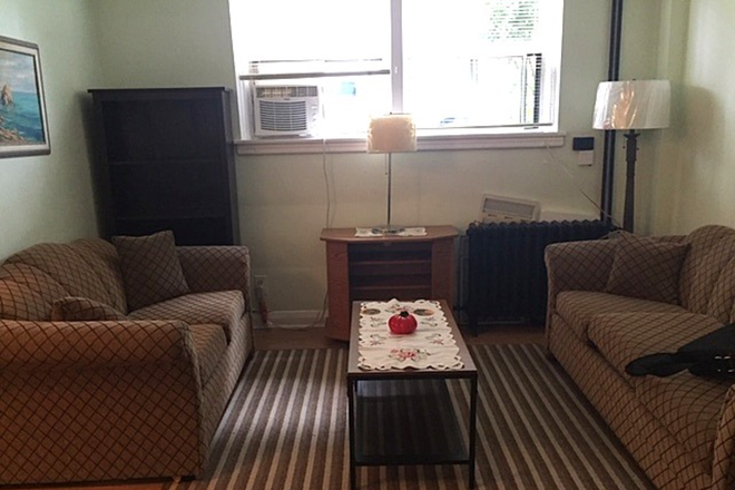Living room - Private Bright Furnished Basement One-Bedroom Apartment