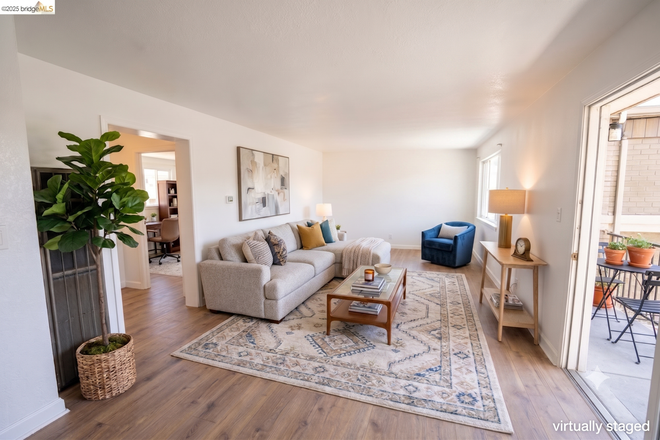 Living room virtually staged - Prime location! 2 Blocks to UCB – Massive 2BR/1BA (Convertible to 3BR)