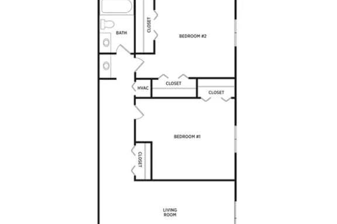 Floorplan for our unit - 2b/1b close to campus - first month rent free!