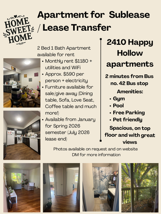 Bedroom, patio, living room - Launch Apartments