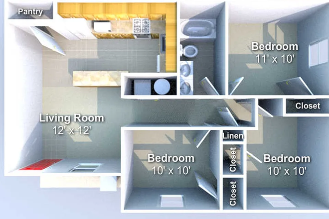 Apartment Floorplan - Chauncey Apartments