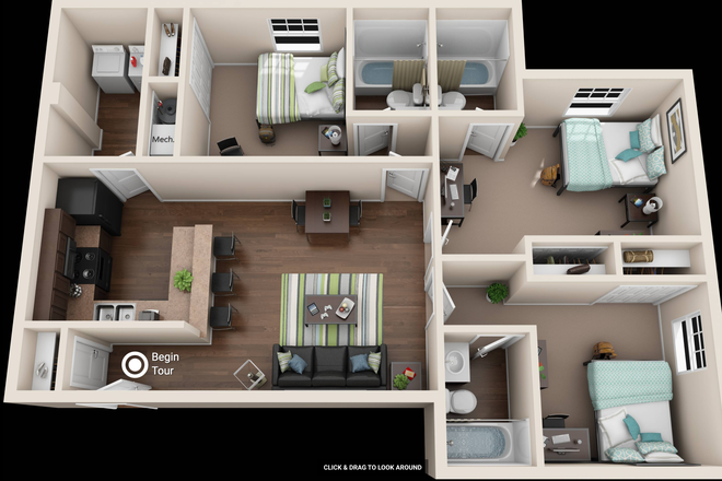 Unit floor plan - Enclave Apartments