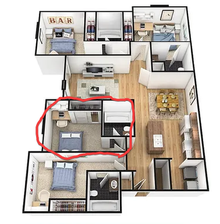 Bedroom C - Astoria Apartments