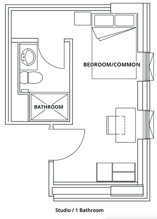 Unit Floor Plan - Campus One - Private Studio Subletting