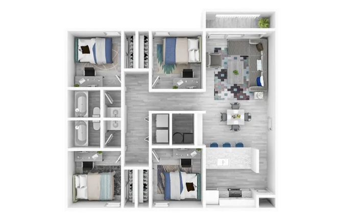 Unit floorpan - Northgate Lakes Apartments