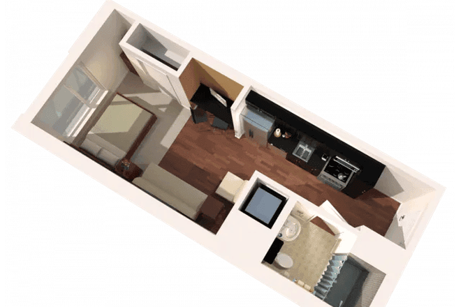 Floorplan - Studio Apartment at The Essential (JH affiliate)