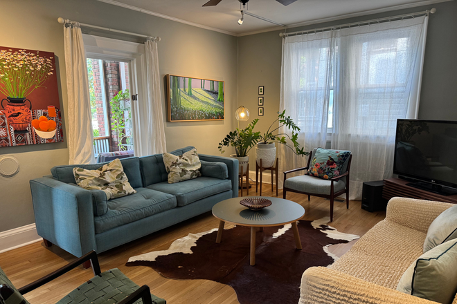 Living room - Historic home in Trinty Park, 200 yards from East Campus.