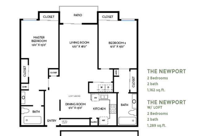 Floor plan (Newport, room for rent is Master Bedroom) - Costa Verde Village