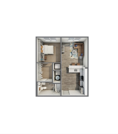 Full unit floor plan - Rush Student Living Apartments