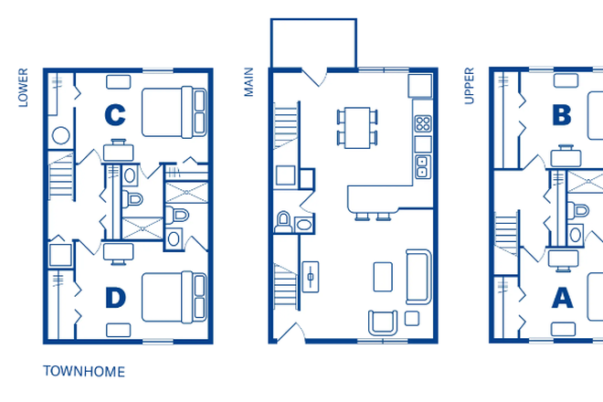 Floorplan - This posting is for Unit B on the top floor - Lark Townhomes