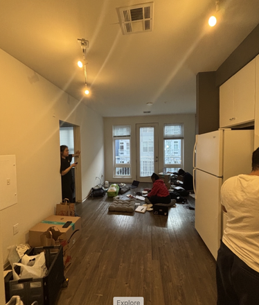living room and kitchen - AVA apartment close to Orange line and 15 min walk from North Station to 2CW