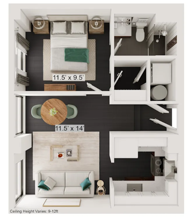 Bedroom, Bathroom, Kitchen, In Unit - DECO AT CNB