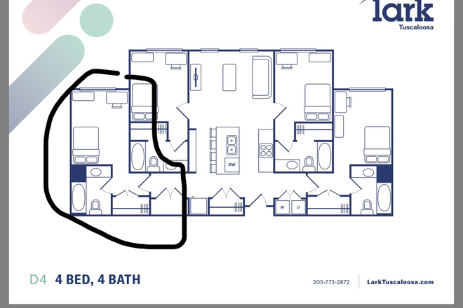 Circled rental area - Lark Tuscaloosa