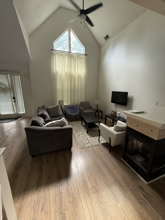 Living room, very spacious & open, comes furnished but feel free to make it your own! - (Furnished optional) Private Room & En Suite Bathroom on Mud Island! (Female Roommate Wanted)