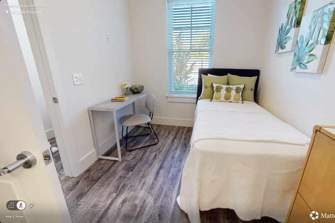 These pictures are part of the virtual tour, this furniture is not actually in the apartment but it gives you a feel for how it looks - Aspen Heights Apartments