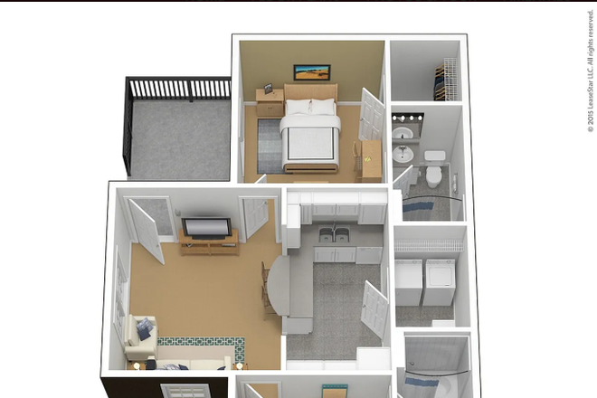 Entire apartment floor plan (one room available) - Courtyards Summer Housing