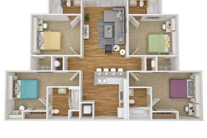 Outside Top View - Student Apartment 5 minutes away from Campus (Shuttle Bus Accessible)