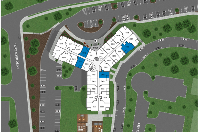 On the right wing facing the south parking lot - Short Term Summer Lease Apartments