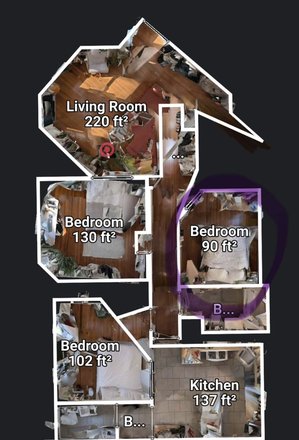 Floor plan with room available highlighted - Sun-soaked Inman Square Apartment