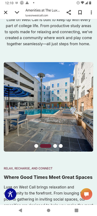 Outdoor pool area -- all photos taken from apartment website - The Luxe on West Call