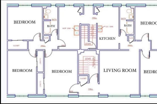 Layout - 5 Bedroom 2 Bathroom Apartment